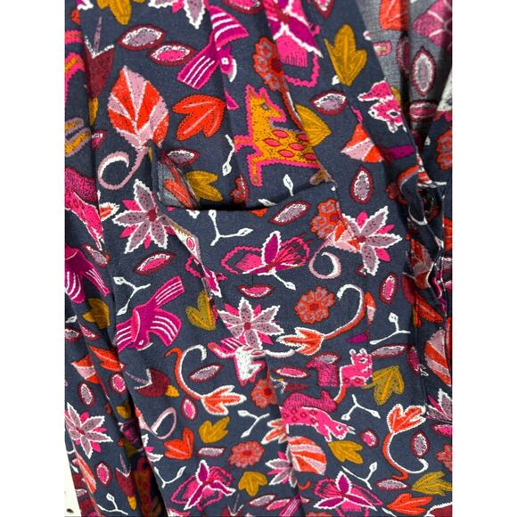 Maeve Anthropologie floral moonflower Henley size 6 - Picture 4 of 6